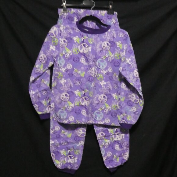 GEORGE | large (14-16) | Flannel Peace and Love Pajama Shirt and Pant Set - Picture 1 of 16